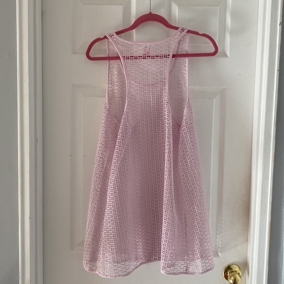 New powder pink netted beach cover up-smoke free home - Picture 3 of 3